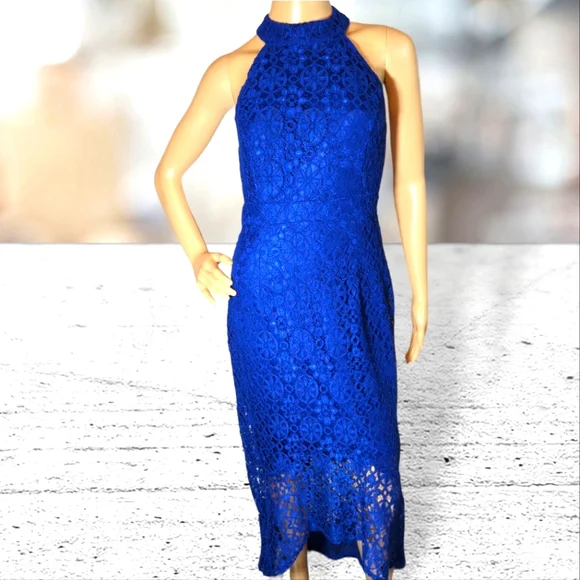 Enfocus Studio Deep Navy Blue Lace Dress FORMAL, PROM, EVENT Enfocus Studio Deep Navy Blue Lace Dress FORMAL, PROM, EVENT